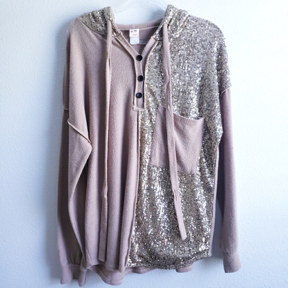7th Ray Sequin Boutique Sweater Hoodie